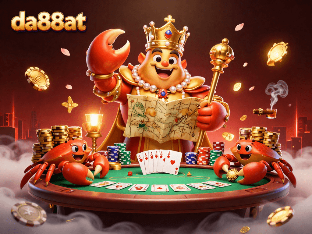 Engage with exciting poker games at da88at featuring a fantastical crab emperor and thrilling casino elements.