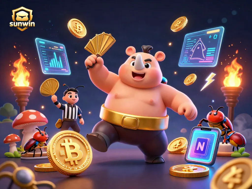 Engage in thrilling gameplay with sunwin, featuring a powerful beetle champion and vibrant casino elements.