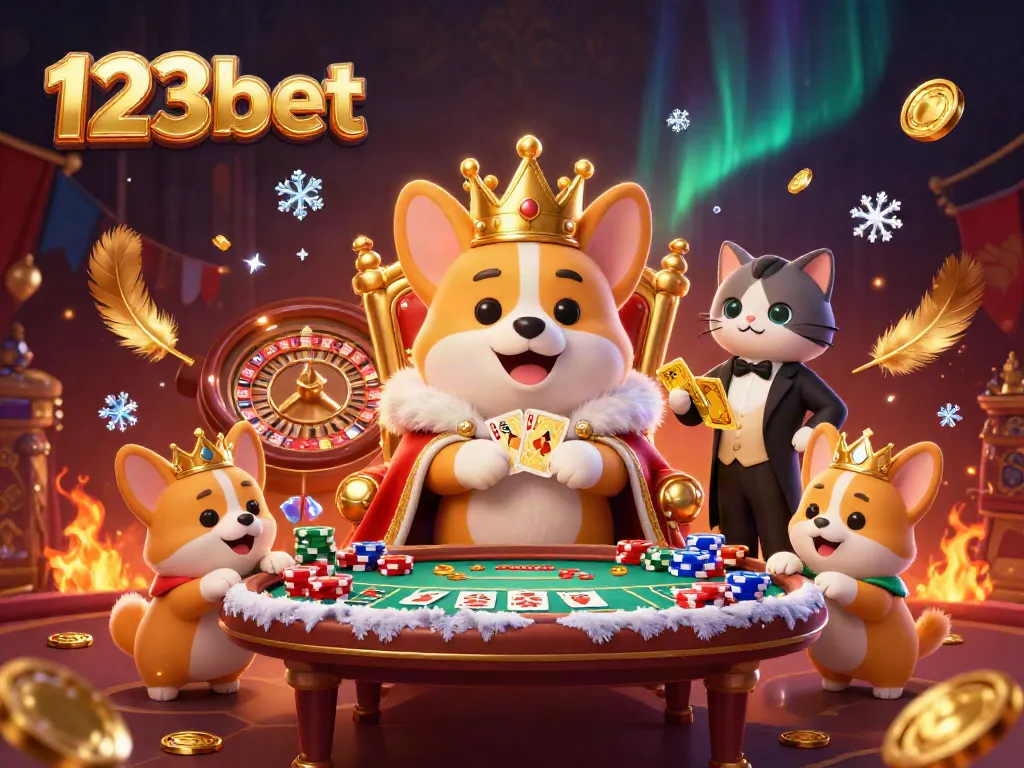 Experience thrilling gameplay at 123bet with a vibrant scene of cartoon characters amidst poker elements.