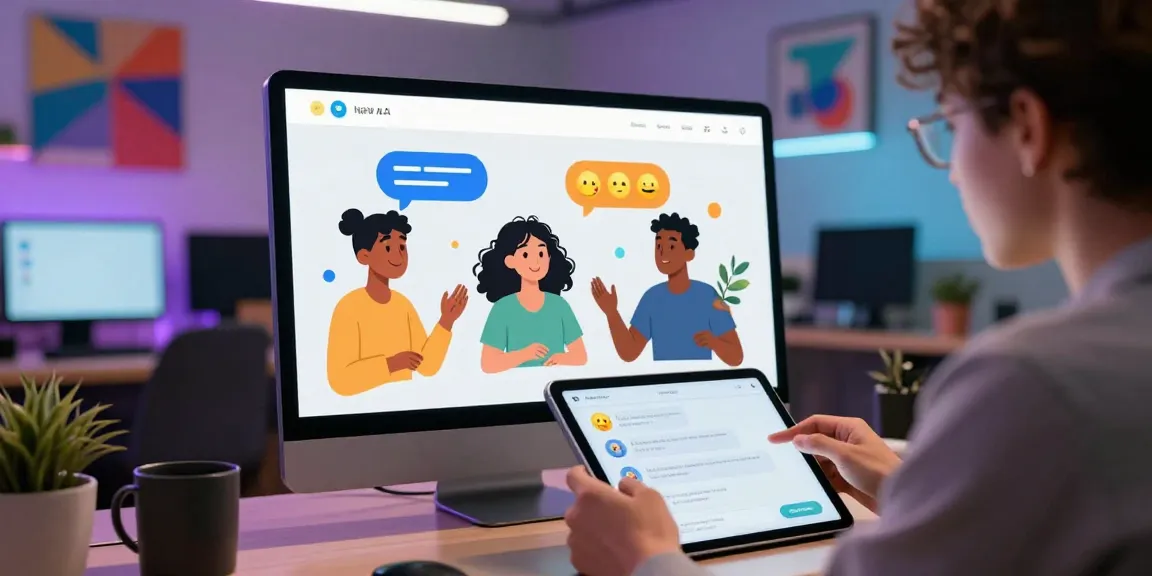 Engaging AI chat nsfw scene with animated characters and user interaction
