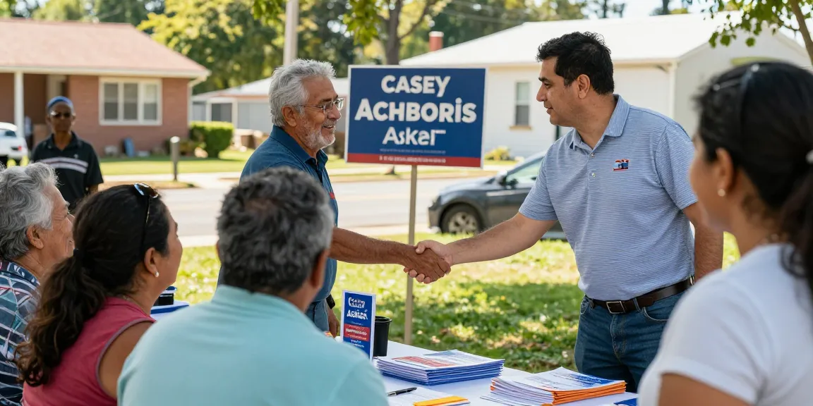 Casey Askar engaging with community members during his campaign in FL-22