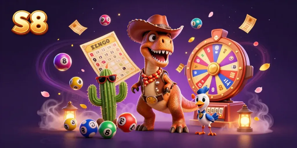Experience the thrill of S8 casino games with cartoon characters and exciting lottery elements!