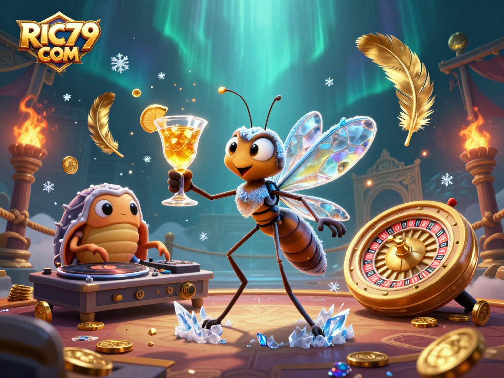 Join the excitement at RIC79 COM with a vibrant casino scene showcasing dynamic characters and elements.