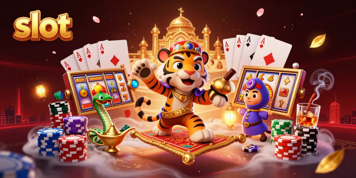 Spin the slot reels and uncover big wins in this vibrant 3D casino scene!