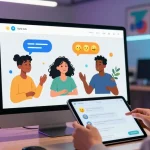 Engaging AI chat nsfw scene with animated characters and user interaction