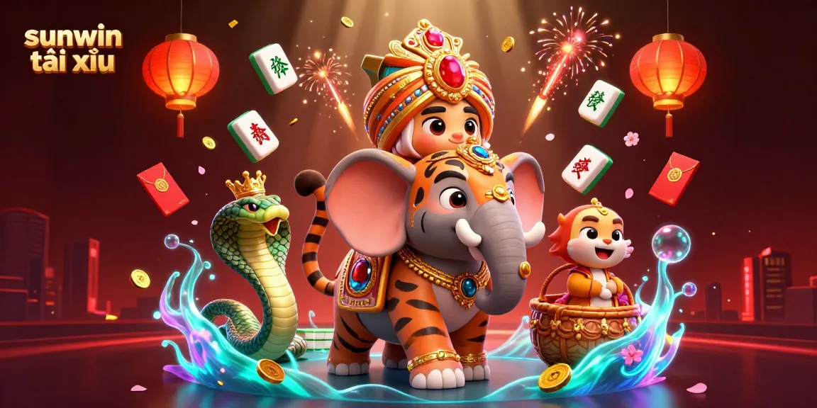 Experience sunwin tài xỉu with an energetic 3D casino scene showcasing vibrant game elements.