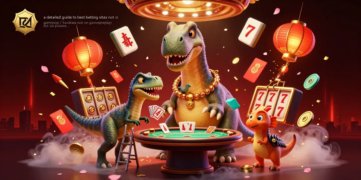 Join a detailed guide to best betting sites not on gamstop / bookies not on gamstop for UK punters with a whimsical 3D casino scene featuring characters and gambling elements.