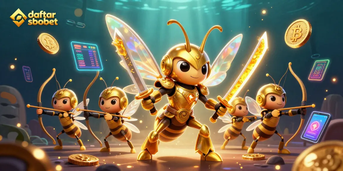 Engaging in daftar sbobet with a vibrant 3D illustration of a samurai hornet, showcasing advanced betting elements.