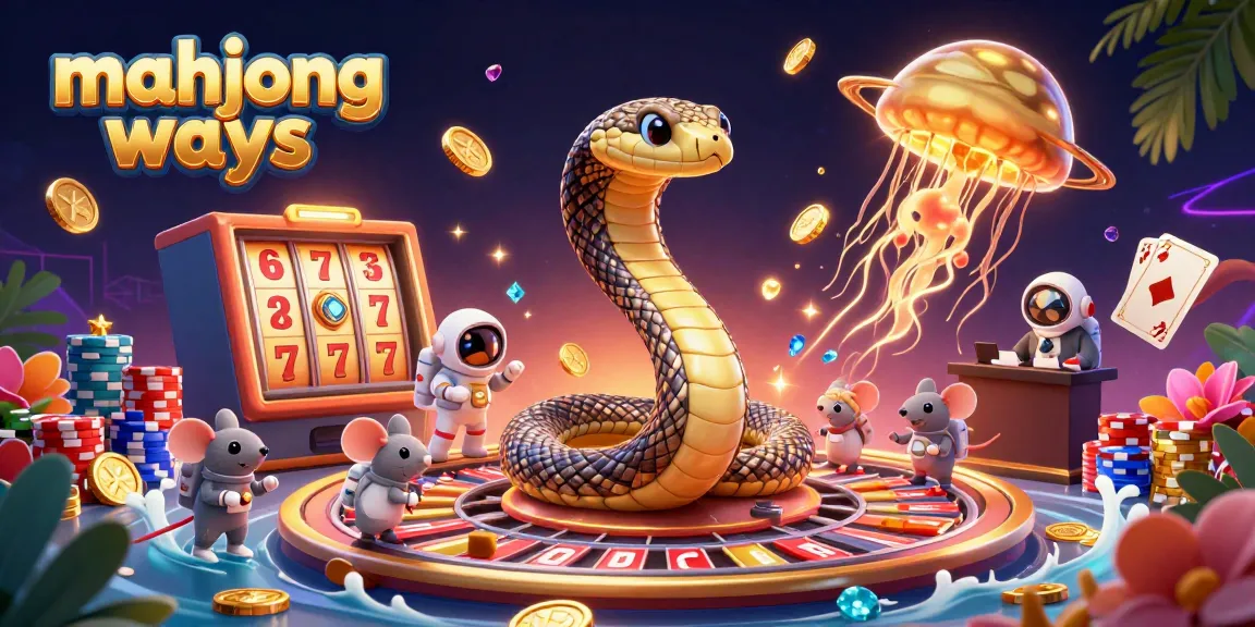 Experience thrill and excitement with Mahjong Ways, featuring a vibrant cosmic casino scene.