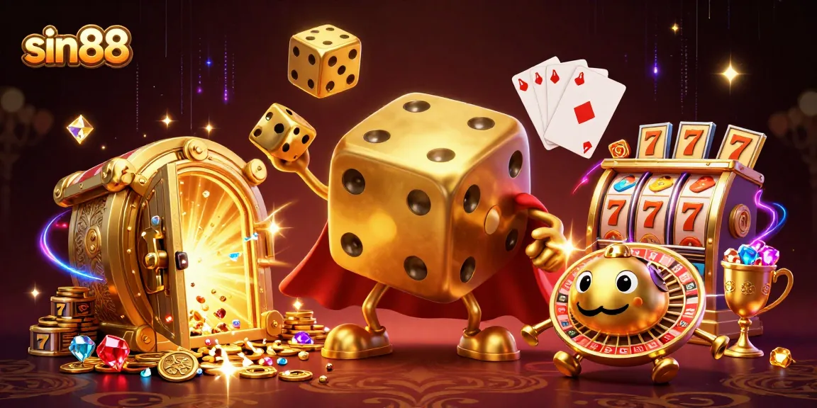 Experience thrilling slot action at sin88 with golden dice golem and jackpot treasures!