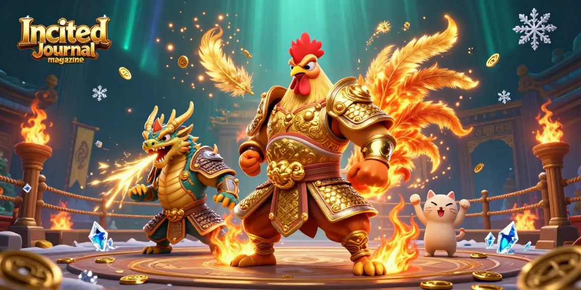 Engage with thrilling battles in the Incited Journal magazine's casino arena featuring epic warriors and treasure.