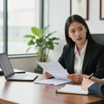This guy consulting with a professional lawyer at a law office