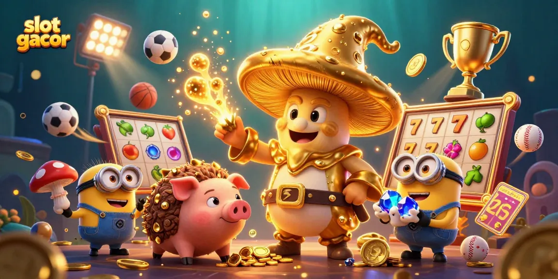 Engage with slot gacor adventures as golden magic and treasure fill the scene.